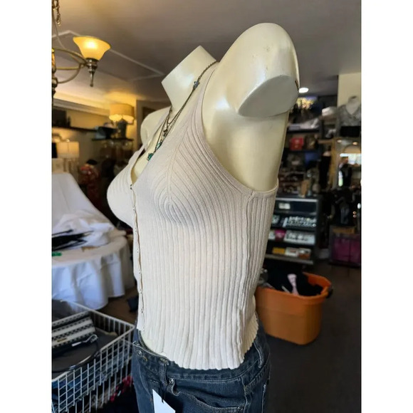 Free People Ribbed Knit Tank with Racerback, Size Small - Picture 4 of 10